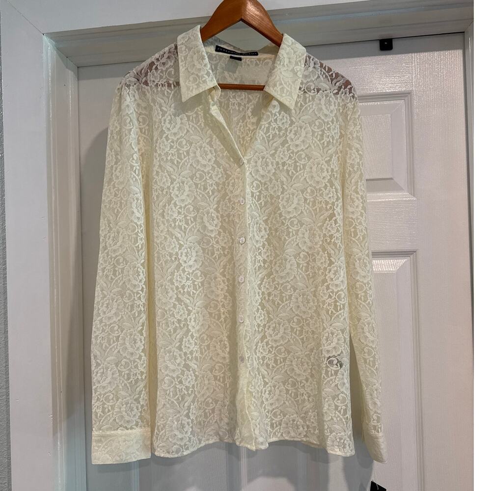 Josephine Chaus Lace Button Up Women's Size L